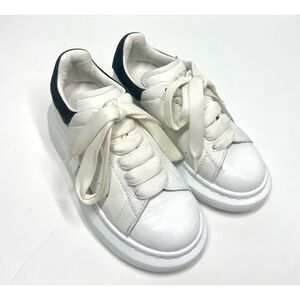 Alexander McQueen Molly Kids Black White Leather Oversized Sneaker Toddler Sz 10